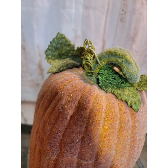 Orange gourd pumpkin fall Harvest Halloween decor figure - Picture 6 of 7